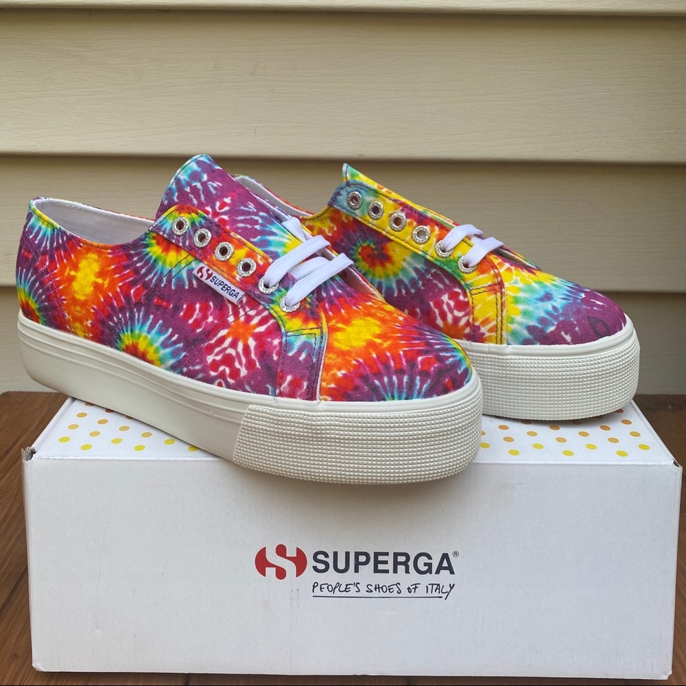 NEW Superga Platform rainbow Tie Dye Sneaker 10